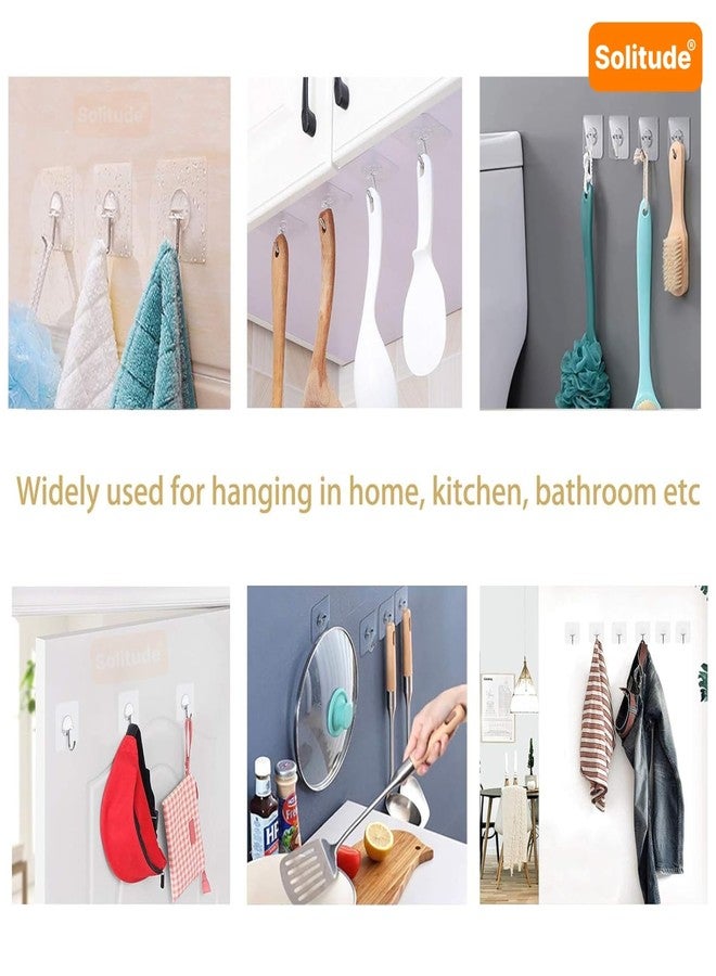 Solitude 100 Pcs Wall Hooks for Hanging Strong Hooks for Wall Without Drilling, Wall Hangings Hooks Adhesive/Wall Hanger for Clothes/Wall Hook, Clips, Sticker for Cloth Hangers - Image 4